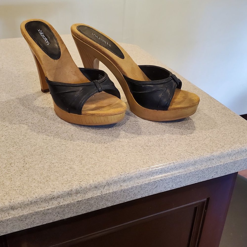 Black slip on heels